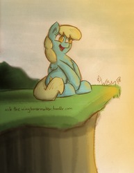 Size: 1280x1662 | Tagged: safe, artist:the-wag, sassaflash, pegasus, pony, g4, cliff, female, mare, solo
