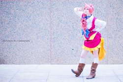 Size: 960x639 | Tagged: safe, artist:kikala, pinkie pie, human, g4, clothes, cosplay, dress, gala dress, irl, irl human, photo, solo