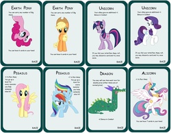 Size: 3080x2384 | Tagged: dead source, safe, artist:kdogfour, applejack, crackle, fluttershy, pinkie pie, princess celestia, rainbow dash, rarity, twilight sparkle, alicorn, dragon, earth pony, pegasus, pony, unicorn, g4, comic sans, munchkin