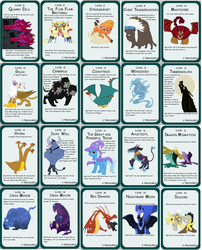 Size: 3864x4789 | Tagged: safe, artist:kdogfour, ahuizotl, basil, cerberus (g4), chief thunderhooves, discord, flam, flim, gilda, iron will, little strongheart, manny roar, nightmare moon, trixie, cerberus, cockatrice, dragon, griffon, hydra, manticore, quarray eel, timber wolf, ursa major, ursa minor, windigo, g4, comic sans, flim flam brothers, multiple heads, munchkin, three heads