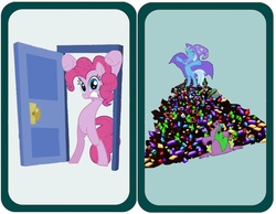 Size: 1544x1200 | Tagged: safe, artist:kdogfour, pinkie pie, spike, trixie, g4, munchkin