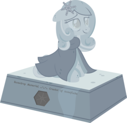 Size: 8107x7864 | Tagged: safe, artist:puetsua, oc, oc only, oc:snowdrop, pony, absurd resolution, memorial, simple background, solo, statue, symbol, text, transparent background, vector