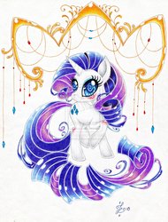 Size: 900x1183 | Tagged: dead source, safe, artist:yarelly, rarity, pony, g4, deviantart watermark, female, obtrusive watermark, solo, watermark