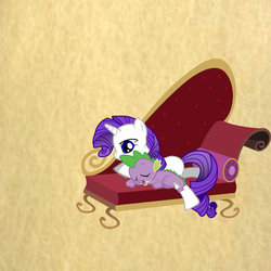 Size: 1024x1024 | Tagged: safe, rarity, spike, g4, couch, female, male, ship:sparity, shipping, straight