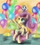 Size: 1645x1820 | Tagged: safe, artist:owlvortex, angel bunny, dj pon-3, fluttershy, vinyl scratch, g4, balloon