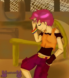 Size: 1600x1800 | Tagged: safe, artist:usagifriday, scootaloo, human, g4, humanized, solo