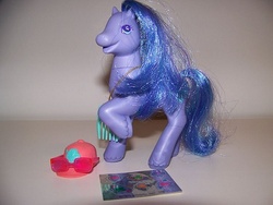 Size: 500x375 | Tagged: dead source, source needed, useless source url, safe, clever clover, pony, g2, comb, hat, irl, male, photo, stallion, toy