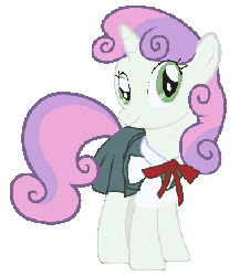 Size: 380x436 | Tagged: safe, artist:ake-xanchez, sweetie belle, g4, animated, blinking, clothes, female, schoolgirl