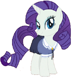 Size: 408x432 | Tagged: safe, artist:ake-xanchez, rarity, g4, animated, blinking, clothes, female, schoolgirl