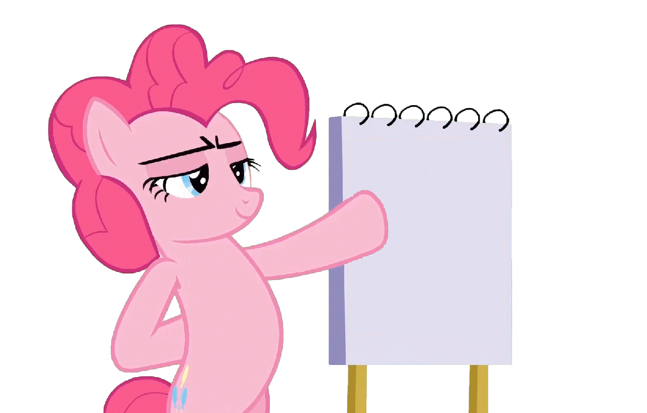 294765 - safe, pinkie pie, pony, too many pinkie pies, animated,  exploitable, female, flipchart, insert picture here, pinkie's flipchart  meme, simple background, solo, transparent, transparent background -  Derpibooru