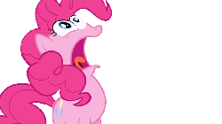 Size: 550x309 | Tagged: safe, artist:pinkiepizzles, pinkie pie, g4, too many pinkie pies, animated, female, pinkie frogmouth, simple background, transparent, transparent background