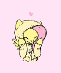 Size: 401x476 | Tagged: safe, artist:carnifex, fluttershy, g4, clothes, cute, eyes closed, heart, hoodie, shyabetes, simple background, sweater, sweatershy, wings