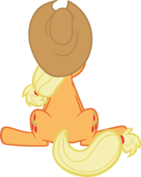 Size: 3981x5000 | Tagged: safe, artist:scrimpeh, applejack, earth pony, pony, g4, .svg available, both cutie marks, female, hat, simple background, sitting, solo, transparent background, vector
