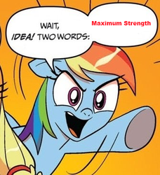 Size: 334x366 | Tagged: safe, idw, applejack, rainbow dash, pegasus, pony, g4, comic, crysis, ea, exploitable meme, female, mare, meme, nomad, two words meme