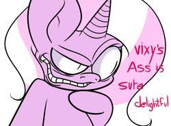 Size: 903x663 | Tagged: safe, artist:extradan, oc, oc only, oc:lamia, pony, unicorn, big ears, faic, impossibly large ears, no iris, slit pupils, solo