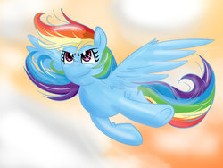 Size: 1024x768 | Tagged: safe, artist:shinkuma, rainbow dash, pony, g4, female, flying, solo