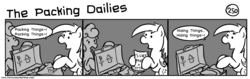 Size: 1280x404 | Tagged: safe, artist:tetrapony, carrot top, derpy hooves, golden harvest, pegasus, pony, comic:the daily derp, g4, female, mare, the packing dailies