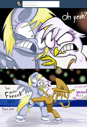 Size: 1273x1856 | Tagged: safe, artist:extradan, gilda, oc:jerky hooves, griffon, g4, ice skating