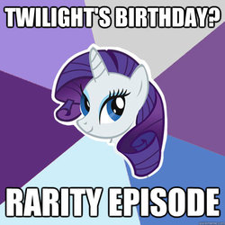 Size: 600x600 | Tagged: safe, rarity, g4, my little pony: friendship is magic, sweet and elite, advice meme, caption, exploitable meme, image macro, meme