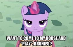 Size: 545x351 | Tagged: safe, twilight sparkle, pony, g4, bedroom eyes, book, bronybait, female, filly, filly twilight sparkle, image macro, implied foalcon, inverted mouth, levitation, magic, telekinesis, younger