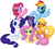 Size: 2368x2112 | Tagged: safe, artist:stinkek, applejack, fluttershy, pinkie pie, rainbow dash, rarity, twilight sparkle, g3, g3.5, g4, g4 to g3.5, generation leap, mane six, mane six opening poses