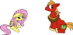 Size: 1200x578 | Tagged: safe, artist:colossalstinker, big macintosh, fluttershy, earth pony, pony, g4, male, ship:fluttermac, shipping, stallion, straight