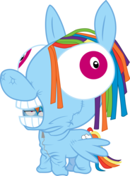 Size: 4417x6000 | Tagged: safe, artist:masem, idw, rainbow dash, pony, g4, absurd resolution, clothes, costume, female, glare, idw showified, looking at you, pony costume, simple background, solo, transparent background, unamused, vector