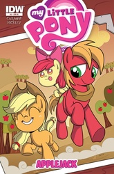 Size: 1100x1670 | Tagged: safe, artist:sibsy, idw, apple bloom, applejack, big macintosh, earth pony, pony, g4, official, colt, comic, cover, filly, male, stallion, younger