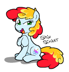 Size: 490x506 | Tagged: safe, artist:botchan-mlp, oc, oc only, oc:ship sinker, earth pony, pony, female, mare, simple background, sitting, solo, white background