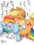 Size: 500x666 | Tagged: safe, artist:naoki, applejack, rainbow dash, g4, blushing, female, japanese, lesbian, pixiv, ship:appledash, shipping, tickling