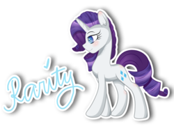 Size: 1032x774 | Tagged: dead source, safe, artist:pastelflakes, rarity, pony, unicorn, g4, female, mare, simple background, smiling, solo, text, transparent background
