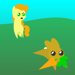 Size: 601x601 | Tagged: safe, artist:haretrinity, carrot top, golden harvest, rabbit, g4, carrot, cute, cutie top, pointy ponies