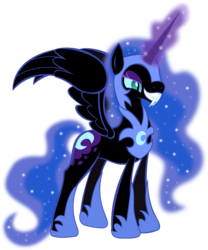 Size: 5408x6500 | Tagged: safe, artist:theshadowstone, nightmare moon, alicorn, pony, g4, absurd resolution, fangs, female, simple background, solo, transparent background