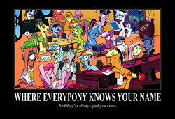 Size: 1024x700 | Tagged: safe, artist:andy price, edit, idw, official comic, applejack, big macintosh, cheerilee, daisy, dj pon-3, flower wishes, fluttershy, gummy, lyra heartstrings, octavia melody, pinkie pie, rainbow dash, rarity, sweetcream scoops, trixie, twilight sparkle, vinyl scratch, alligator, earth pony, pony, unicorn, g4, micro-series #3, my little pony micro-series, spoiler:comic, animal house, apple, big scoops, cheers, cider, demotivational poster, female, floppy ears, food, hat, hawkeye, lampshade, lampshade hat, lying down, m*a*s*h, male, mare, meme, on back, saturday night live, stallion, two wild and crazy guys, unicorn twilight
