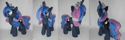 Size: 2418x769 | Tagged: safe, artist:calusariac, princess luna, pony, g4, crystallized, irl, photo, plushie, solo