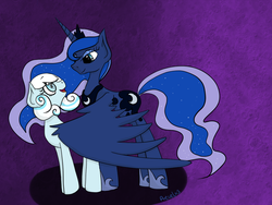 Size: 1024x768 | Tagged: safe, artist:precelx3. oc, princess luna, oc, oc:snowdrop, pegasus, pony, g4