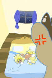 Size: 1000x1500 | Tagged: safe, artist:starlightlore, doctor whooves, time turner, oc, g4, bed, sleeping, timestep