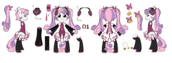 Size: 2856x1051 | Tagged: safe, artist:secret-pony, sweetie belle, pony, g4, accessory, bipedal, vocaloid