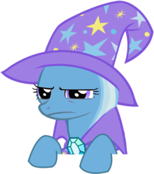 Size: 367x415 | Tagged: safe, artist:darkomegamk2, trixie, pony, unicorn, g4, female, mare, scowl, simple background, solo, suspicious, transparent background, vector