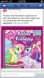 Size: 640x1136 | Tagged: safe, fluttershy, rarity, g4, facebook, fashion and friendship, ios, iphone