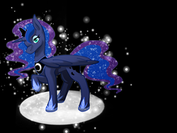 Size: 1600x1200 | Tagged: safe, artist:thamutt, princess luna, pony, g4, female, raised hoof, solo