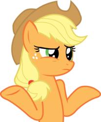 Size: 3380x4073 | Tagged: safe, artist:theirishbronyx, applejack, earth pony, pony, g4, female, mare, shrug, simple background, transparent background, vector