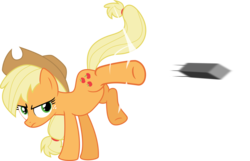 Size: 10111x6512 | Tagged: safe, artist:emedina13, applejack, earth pony, pony, g4, spike at your service, absurd resolution, female, simple background, solo, transparent background, vector