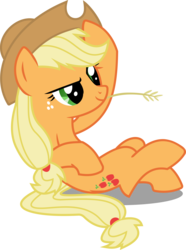 Size: 5215x7000 | Tagged: safe, artist:canon-lb, applejack, earth pony, pony, g4, absurd resolution, simple background, straw in mouth, transparent background, vector