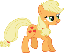 Size: 10000x8236 | Tagged: safe, artist:kysss90, applejack, earth pony, pony, g4, absurd resolution, female, hatless, mare, messy mane, missing accessory, simple background, solo, transparent background, vector