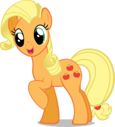 Size: 3362x3709 | Tagged: safe, artist:drewdini, applejack, earth pony, pony, g4, alternate hairstyle, female, mane swap, rarity hair, simple background, solo, transparent background, vector