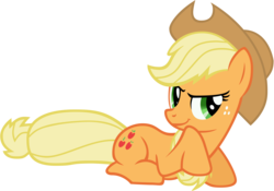 Size: 8559x6000 | Tagged: safe, artist:emper24, applejack, earth pony, pony, g4, absurd resolution, female, mare, prone, simple background, solo, transparent background, vector