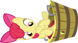 Size: 7000x3858 | Tagged: safe, artist:fabulouspony, apple bloom, earth pony, pony, call of the cutie, g4, bucket, sideways image, solo