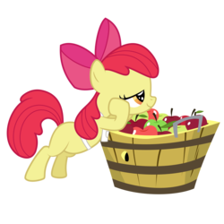 Size: 3995x3995 | Tagged: safe, artist:lixr, apple bloom, call of the cutie, g4, apple, apron, bucket, clothes