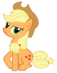 Size: 3100x4000 | Tagged: safe, artist:sirleandrea, applejack, earth pony, pony, g4, bridlemaids, female, lidded eyes, looking at you, simple background, sitting, solo, transparent background, vector